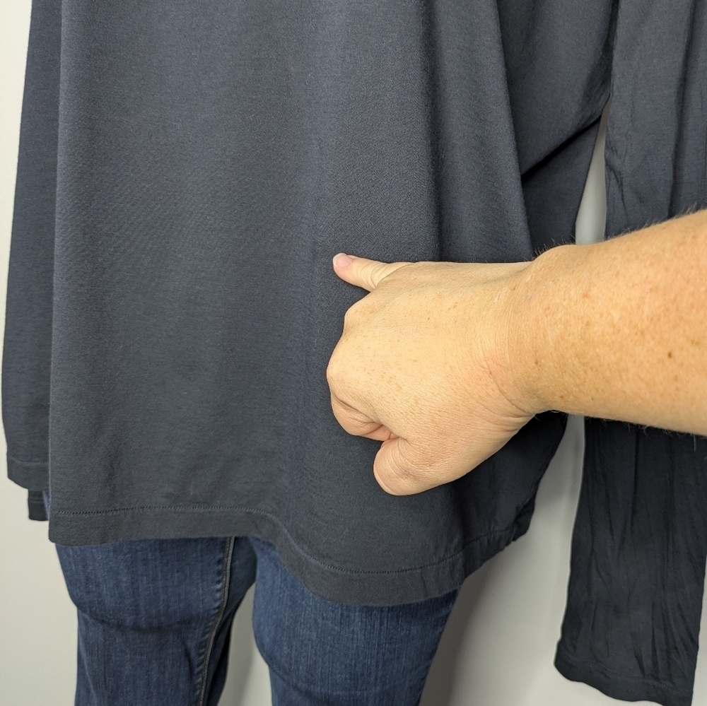 Vince Blue Pima Cotton Long Sleeve Lightweight T-shirt L - Picture 2 of 8